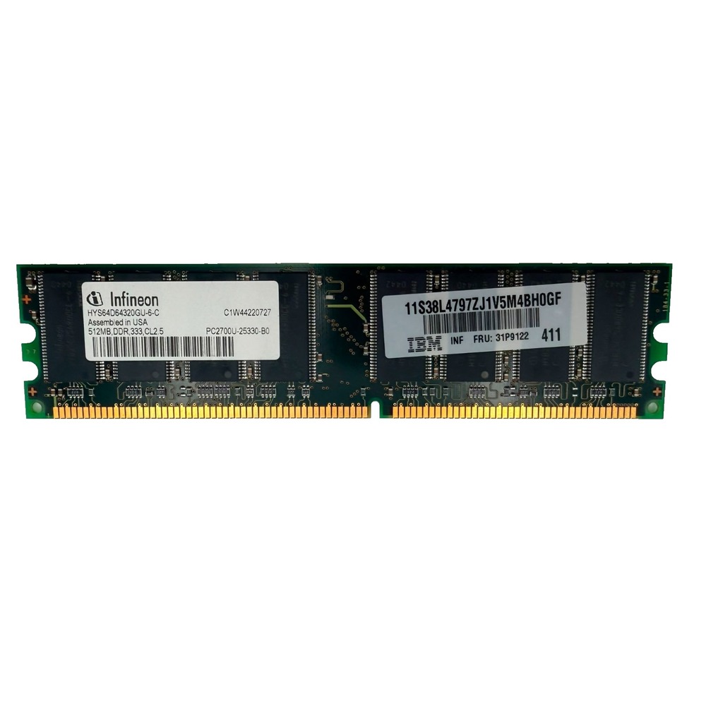 Infineon 512MB DDR PC2700U DDR-333 Desktop RAM Memory IBM FRU 31P9122